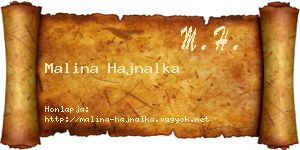 Malina Hajnalka névjegykártya